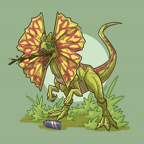 Jurassic Park: Dilophosaurus Jurassic Park Poster, Jurassic World 3, Dino Park, Dinosaur Images, Dinosaur Drawing, Jurassic World Fallen Kingdom, Dinosaur Illustration, Jurassic World Dinosaurs, Falling Kingdoms