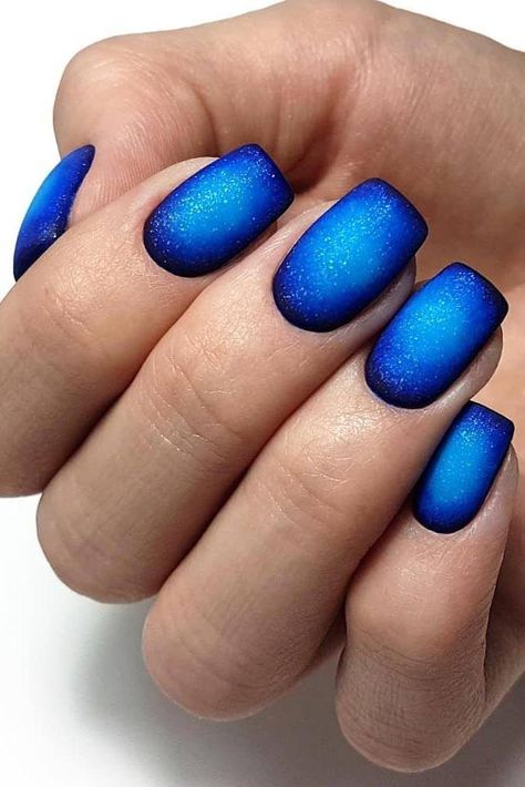 Trending Summer Nails Ombre, Dark Blue Ombre Nails Acrylic, Ombre Nail Colors Ideas Spring, Ombre Nails 2023, Ombre Nail Colors Ideas, Ombre Nail Colors, Glam Ideas, Blue Ombre Nails, Ombre Nail Art Designs