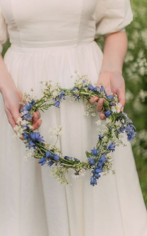 Long Linen Dresses, Crown Aesthetic, A Clothes Horse, Fairy Tree, Fairy Wedding, Floral Crowns, Briar Rose, Beltane, Summer Solstice