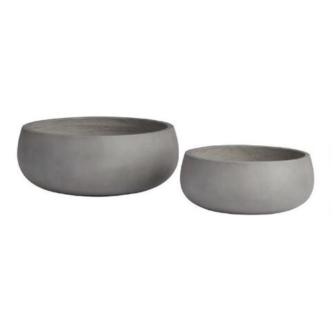 Tabletop Fire Bowl, Bowl Planter, Concrete Bowl, Shallow Bowl, Cement Planters, Classic Gray, Outdoor Planter, Cost Plus World Market, Planter Stand