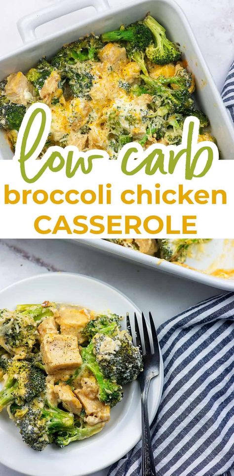 This keto broccoli chicken casserole is packed with juicy chicken, tender broccoli, and plenty of melty cheese. It's a low carb staple and a perfect weeknight dinner. Ready in less than 30 minutes! #lowcarb #keto #chicken Keto Chicken Broccoli Casserole, Keto Chicken Broccoli, Broccoli Chicken Casserole, Keto Broccoli, Broccoli Chicken, Low Carb Low Fat Recipes, Cheesy Broccoli, Chicken Tender, Low Carb Casseroles