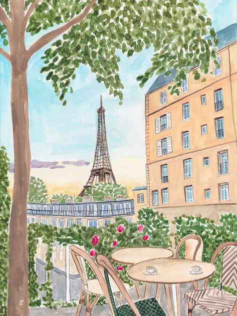 Paris Cityscape, Paris Artwork, Paris Illustration, Paris Art Print, Eiffel Tower Print, Travel Wall Decor, Cute Summer Wallpapers, Deco Originale, Paris Art