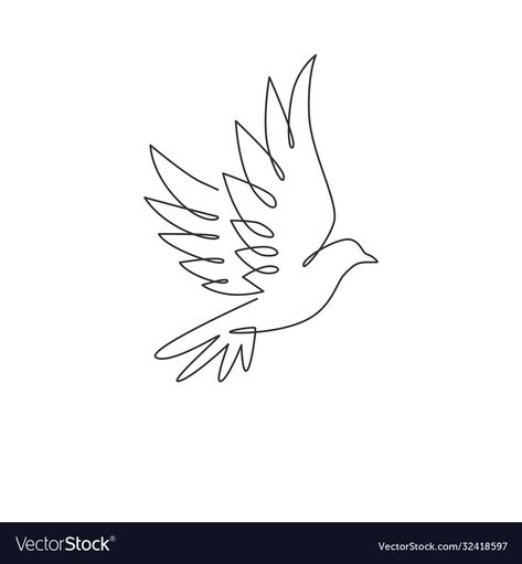 Freedom Drawing, Bird Line Drawing, Line Drawing Images, Peace Drawing, One Continuous Line Drawing, Freedom Logo, Freedom Bird, Flying Dove, Symbol Drawing