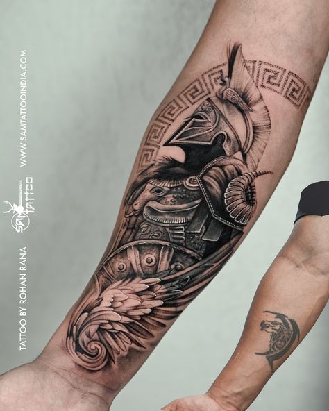 #spartan #spartans #coverup #coveruptattoo #samtattooindia #everysinglestrokematters Roman Warriors Tattoo, Spartan Wolf Tattoo, Forearm Small Tattoo Men, Spartan Forearm Tattoo, 300 Tattoo Spartan, Greek Warrior Tattoo, Spartan Tattoo Design, Spartan Tattoo Ideas, Spartan Tattoos