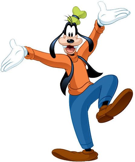 Goofy is an animated character created in 1932 at Walt Disney Productions and a member of the Sensational Six. He is a tall, anthropomorphic dog who is best friends with Mickey Mouse and Donald Duck. Along with not being extremely intelligent, Goofy's main flaw is, predictably, clumsiness. Pippo Disney, Goofy Character, A Goofy Movie, Goofy Disney, Animated Cartoon Characters, Disney Cartoon Characters, Disney Wiki, Images Disney, Goofy Movie