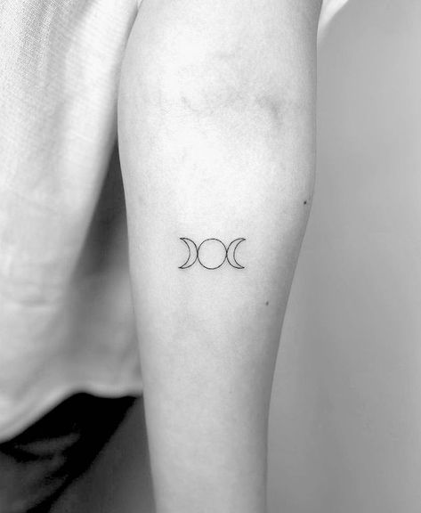 Moon Tattoo Designs For Women Small, Triple Moon Tattoo, Feminine Moon Tattoo, Small Moon Tattoos, Our Mindful Life, Moon Tattoos, Ankle Tattoo Small, Witch Tattoo, Goddess Tattoo