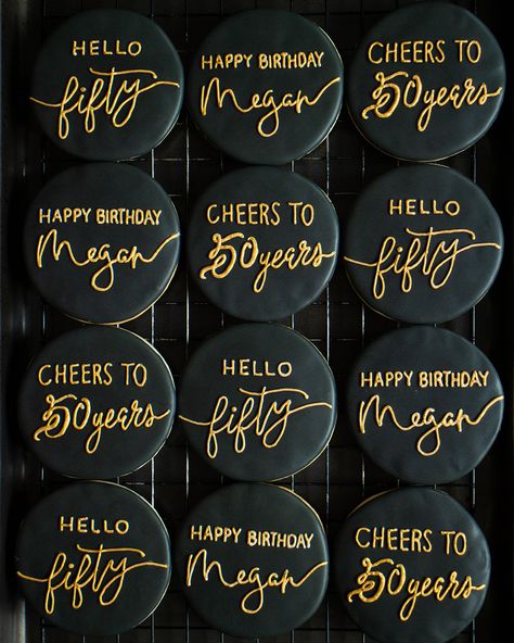 50th birthday sugar cookies 50th Birthday Cookie Ideas, 50th Bday Cookies For Men, 50 Birthday Cookies, Cookie Ideas For 50th Birthday, 50th Birthday Cookies For Men, 50th Cookies Birthday Men, 50th Birthday Cookies For Woman, 50th Cookies, Cookies For Men