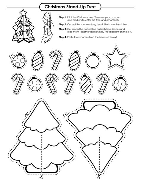 Christmas Crafts Templates, Christmas First Grade Crafts, Christmas Craft Templates Free Printables, Children Christmas Decorations, Cut And Paste Christmas Craft, Christmas Diy Printable, Templates For Christmas Decorations, Build A Grinch Printable, Christmas Crafts Free Printable