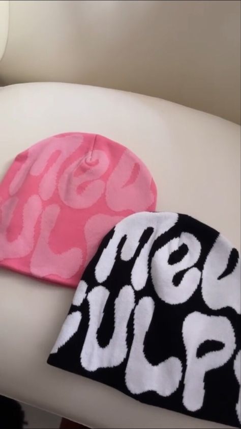 Mia Culpa Beanie, Mea Culpa Beanie, Hats Aesthetic, Bennies Hats, Trashy Y2k Aesthetic, Y2k Beanie, Tie A Necktie, Shein Accessories, Swag Hats