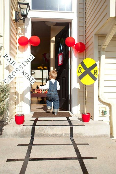 Cal’s 2nd Train Themed Birthday Party – Living with Lady Train Themed Birthday Party, Train Birthday Theme, Train Theme Birthday Party, Thomas Birthday Parties, Thomas The Train Birthday Party, Thomas The Train Party, Train Birthday Party, 2nd Birthday Party For Boys, Thomas Birthday