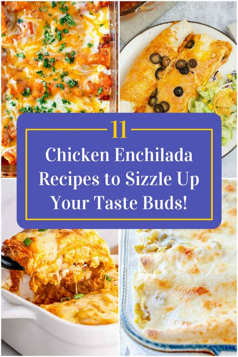 Collage of 4 chicken enchilada recipes. Chicken Enchilada Recipes, Spicy Chicken Enchiladas, Chicken Enchiladas Recipes, Best Chicken Enchilada Recipe, Enchiladas Recipes, Chicken Enchiladas Easy, Enchilada Recipe, Canned Meat, Chicken Enchilada Recipe