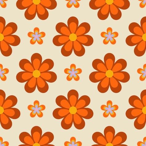 1970s Background, Retro Prints And Patterns, 60s Flower Pattern, 70s Flower Pattern, Retro Flower Print, 60s Patterns, 70s Aesthetic, Hippie Flowers, Retro Background