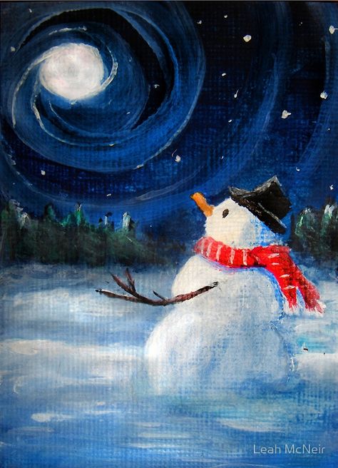 Available as T-Shirts & Hoodies, Stickers, iPhone Cases, Samsung Galaxy Cases, Home Decors, Tote Bags, Prints, Cards, Kids Clothes, and iPad Cases. Winter Scene Paintings, Paintings Ideas, Folk Painting, Wine And Canvas, Snowman Painting, Sky Moon, Holiday Painting, Winter Painting, Christmas Canvas