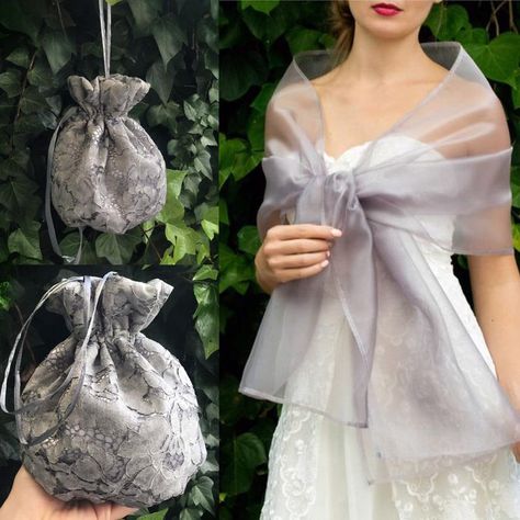 Organza wrap bag set shawl and embroidered lace bag wedding | Etsy Organza Designs, Filipiniana Dress, Lace Bag, Wedding Shrug, Chiffon Wrap, Luxury Fabric, Wrap Shawl, Wedding Fabric, Organza Fabric