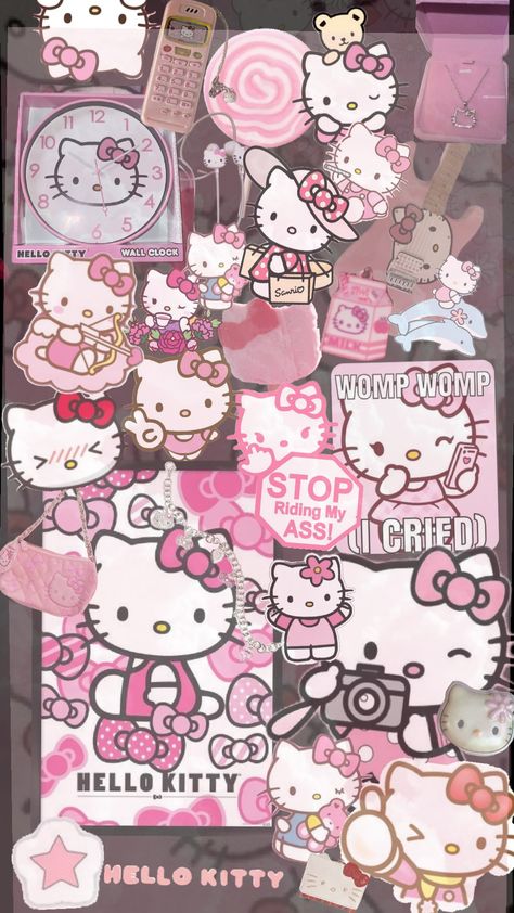 hello kitty ♡#hellokitty #aesthetic #pink Hello Kitty Cherry Blossom Wallpaper, Rose Pink Wallpaper Aesthetic, Hello Kitty Scene Wallpaper, Hello Kitty Baddie Aesthetic, Sanrio Hello Kitty Aesthetic, Hello Kitty Wallpaper Collage, Vintage Hello Kitty Wallpaper, Y2k Wallpaper Hello Kitty, Hello Kitty Pictures Image