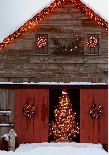 Christmas barn                                                                                                                                                                                 More Barn Christmas Decorations, Lovelight Farms, Wallpapper Iphone, Shabby Chic Weihnachten, Barn Christmas, Outdoor Designs, Cowboy Christmas, Christmas Time Is Here, God Jul