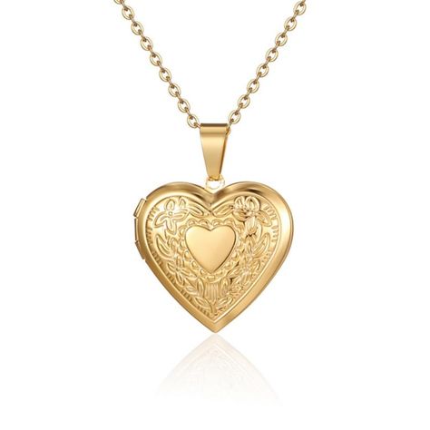 PRICES MAY VARY. Stainless steel made heart shaped locket, heart size 28.5*28.5mm, 6.5mm in thickness, 17"+2" long sturdy cable chain with lobster claw clasp attached he locket is designed to hold your most cherished memories and photos.; Front side is engraved royal flowers patterns, a small heart is in center. The golden locket is easy to open and close, hinge joint is smooth and the lock is secure, It's a safe place to keep your love inside The "You Are My Sunshine" inscription on the locket Locket Picture, Picture Pendant Necklace, Locket Gold, Meaningful Necklace, Engraved Flower, Silver Diamond Necklace, Picture Pendant, Locket Pendant Necklace, Valentines Necklace