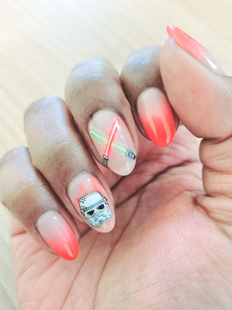 Ghostbusters Nails, Storm Trooper Nails, Geeky Nails, Star Wars Nails, Disney Nail, Nail Art Disney, Disney Nails, Storm Trooper, Cool Nail Designs