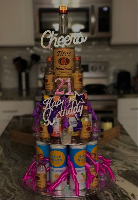 21st birthday, birthday cake, forty, alcohol, craft, dollar store, beer, margarita, seltzer, wine, boozeball, shots, shot glass, cheap, affordable crafts, tier cake, alcohol cake, alcohol tier cake, birthday gift idea, gift, birthday gift 21st Birthday Liquor Cake, Beer Tier Cake, Seltzer Cake Tower, 21st Birthday Drink Tower, 21st Birthday Alcohol Cake Tower, 21st Alcohol Tower, Mini Alcohol Bottle Cake, Booze Cake Tower, Alcohol Bottle Cake