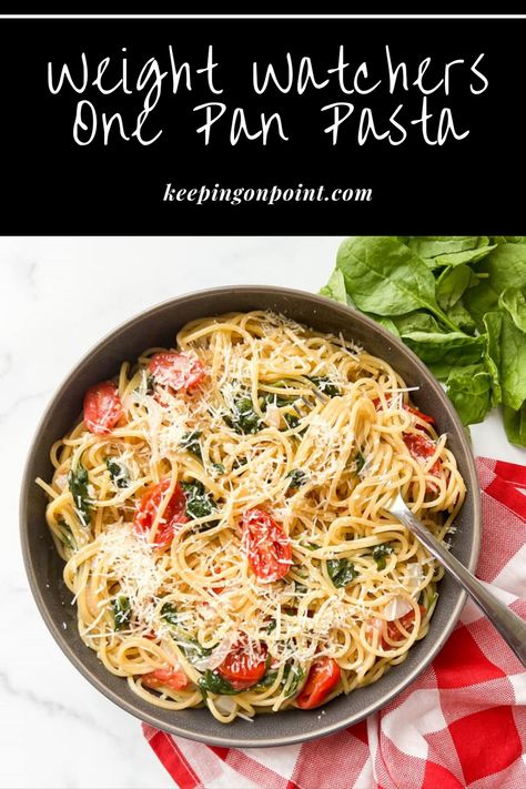 Weight Watchers Pasta Recipes, Weight Watchers Pasta, Weight Watchers Food Points, Keeping On Point, Weight Watchers Meals Dinner, Weight Watchers Menu, Pan Pasta, One Pan Pasta, Weight Watchers Tips