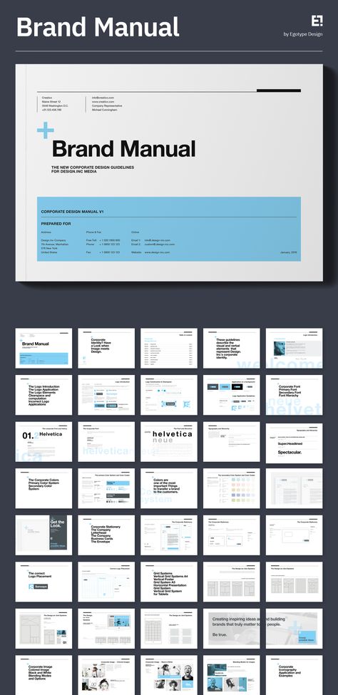 Brand Manual and Identity Template – Corporate Design Brochure – with 44 Pages and Real Text Minimal and Professional Brand Manual and Identity Brochure template for creative businesses, created in Adobe InDesign in International DIN A4 and US Letter format. Download here: https://1.envato.market/3eJQJB Corporate Identity Manual, Corporate Design Manual, Corporate Fonts, Brand Manual, Elegant Branding, Design Guidelines, Letter Format, Design Brochure, Stationery Mockup