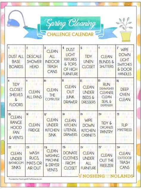 28 Day Spring Cleaning Challenge Calendar 30 Day Spring Cleaning Challenge, Cleaning Bingo, Spring Cleaning Calendar, Project Binder, Declutter List, Working Mom Cleaning Schedule, Spring Cleaning Schedules, Cleaning Lists, Challenge Calendar