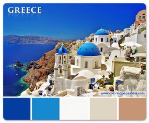 Santorini Colour Palette, Mediterranean Color Palette, Grecia Santorini, Greek Blue, Santorini Travel, European Destination, European Destinations, Blue Colour Palette, Color Palette Design