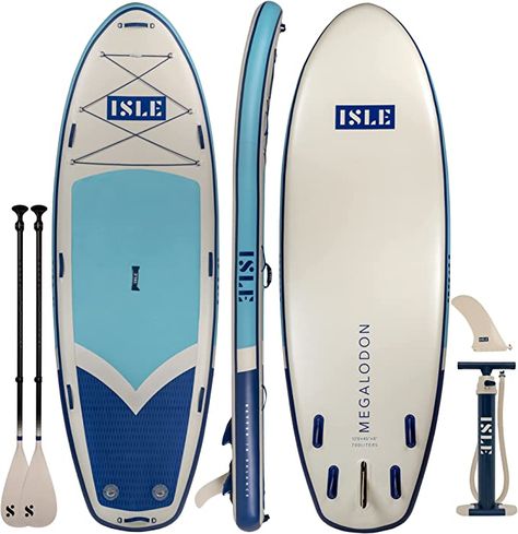 ISLE Megalodon Inflatable Stand Up Paddle Board & iSUP Bundle Accessory Pack - Up to 1,050 lbs Capacity — Durable, Lightweight, Stable — 12' L x 45" W x 8" OR 15' L x 56" W x 8" Paddle Board Design, Inflatable Sup, Floating Dock, Inflatable Paddle Board, Stand Up Paddle Board, Paddle Boards, Pack Up, Accessories Packing, Paddle Board