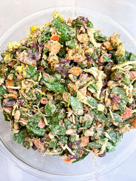 Copycat Sweetgreen Green Goddess Salad Green Goddess Grain Bowl, Sweet Green Green Goddess Ranch, Super Green Goddess Salad, Sweet Green Copycat Salad Recipes, Sweet Green Recipes, Green Goddess Salad Aesthetic, Green Goddess Kale Salad, Green Goddess Chopped Salad, Sweet Greens Salad Copycat