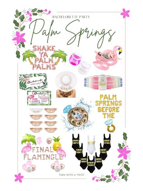 Palm Spring Theme Bachelorette, West Palm Bachelorette Party, Bachelorette Party Themes Palm Springs, Palm Springs Bachelorette Decorations, Palm Springs Bachelorette Gift Bags, Palm Springs Bachelorette Theme, Palm Springs Bachelorette Party Ideas, Palm Springs Bach, Bachelorette Dares