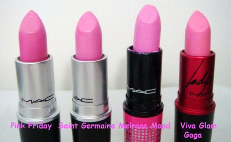 I wear Saint Germain. MAC Lipsticks in Pink Friday, Saint Germain, Melrose Mood, Viva Glam Gagamakeupforlife.net Pink Lipstick Mac, Pink Lipstick Makeup, Pink Lipstick Shades, Pale Pink Lips, Nicki Minaj Pink Friday, Beautiful Lipstick, Pink Friday, Beauty Products Drugstore, Beauty Lipstick