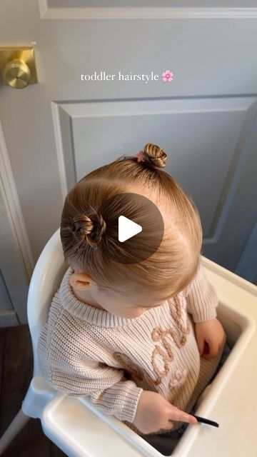 Toddler Pigtails Hairstyles, Toddler Pigtails, Infant Hairstyles, Babygirl Hairstyle, Pigtail Buns, High Pigtails, Mini Bun, Baby Buns, Two Ponytails