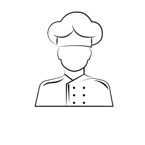 Chef Drawing Easy, Cooking Drawing Easy, Chef Illustration Drawing, Chef Drawing Sketches, Chef Doodle, Chef Drawing, Chef Poster, Chef Illustration, Chef Vector