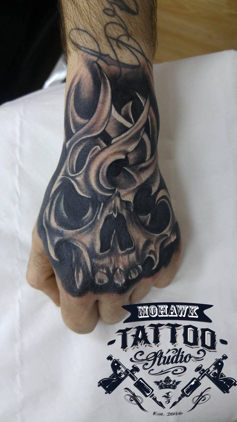 Wolf Skull Hand Tattoo, Easy To Do Tattoos For Men, Skull Tattoos Hand Men, Biker Hand Tattoos, Hand Cover Ups Tattoos, လက်ဖမိုး Tattoo, Hand Tattoos For Guys Cover Up, Skull On Hand Tattoo Design, Hand Coverup Tattoo For Men