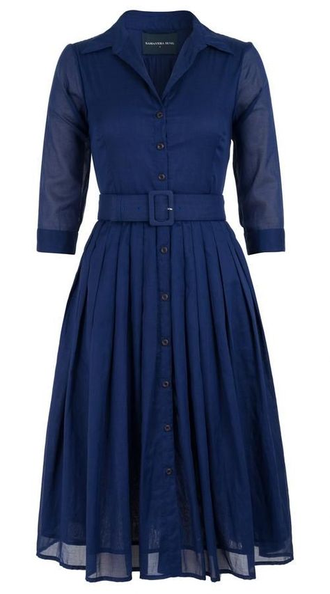 7a6a74cbe87bc60030a4bd041dd47b78desc47123597ri Housewife Dress, Blue Skirts, Audrey Dress, Shirtwaist Dress, Kurti Designs, Modest Outfits, Stylish Dresses, Look Fashion, Women's Fashion Dresses