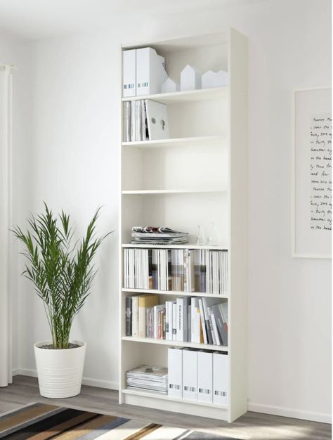 Built In Kitchen Cupboards, Chambre Inspo, Houston Houses, Ikea Billy Bookcase, Ikea Billy, Billy Bookcase, White Bookcase, Ikea Hacks, Home Room Design