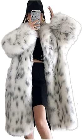 Faux Fur Outfit, Faux Fox Fur Coat, White Faux Fur Coat, Leopard Print Coat, Long Overcoat, White Fleece, Maxi Coat, Fur Coats Women, Fox Fur Coat