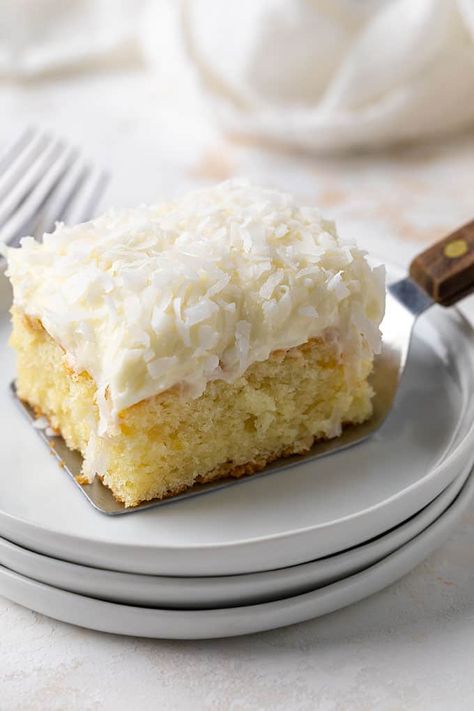 Coconut Sheet Cake, Coconut Sheet Cakes, Coconut Poke Cakes, Coconut Cream Cheese Frosting, Coconut Cream Cake, Sheet Cake Recipe, Coconut Cake Recipe, Coconut Frosting, Sheet Cake Recipes