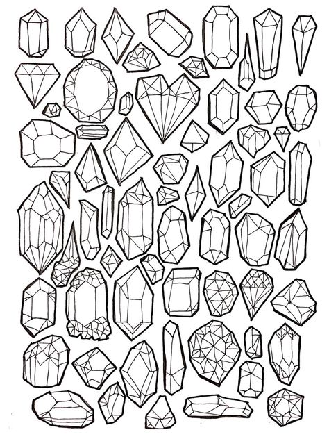 Pocket Dimension Art, Crystals Drawing Reference, How To Draw A Crystal, Cristal Drawing, How To Draw Crystals, Crystals Drawings, Crystal Sketch, Witchy Sketches, Highlighter Drawings