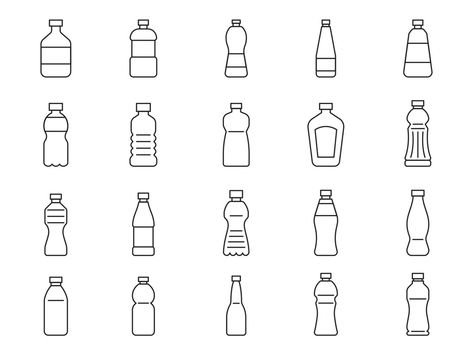 Water Bottle Tattoo, Bottle Doodle, Useful Objects, Bottle Icon, Bottle Vector, Bottle Illustration, Bottle Logo, Water Icon, Bottle Drawing