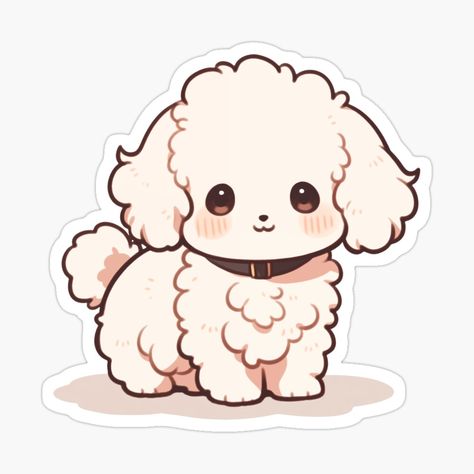 Cute Kawaii Bichon Frise Puppy Happy Dog by CozyKawaiiArt | Redbubble Cute Puppy Drawing, Cute Puppy Cartoon, Chibi Dog, Dog Kawaii, Kawaii Puppy, Joyful Expression, Bichon Frise Puppy, Puppy Drawing, Kawaii Dog