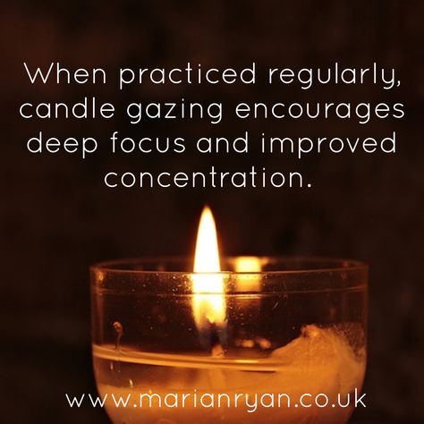 The idea behind candle gazing is that – as you focus your attention on the flickering flame – you become fully absorbed in the present moment. This means that candle gazing is a wonderfully quick and easy way to access an altered state of being.   https://www.marianryan.co.uk/candle-gazing/  #candlegazing #concentration #focus #soultherapy #healing Trataka Meditation, Mindfullness Quotes, Candle Gazing, Awareness Spiritual, To Improve Eyesight, Vision Bored, Aries Season, Deep Focus, Altered State