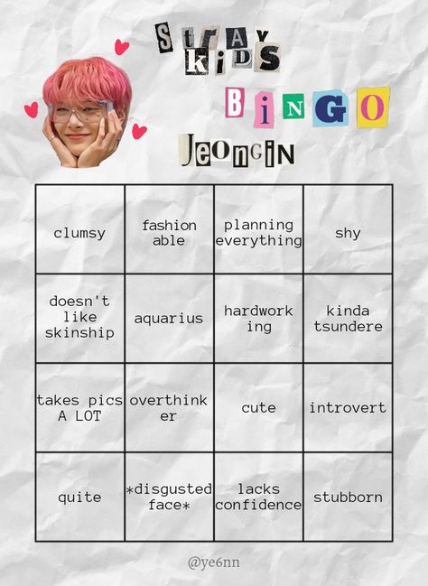 give me credits if you use it // #straykids #bingo #jeongin Stray Kids Bingo, Enhypen Bingo, Kpop Bingo, Kpop Games, Homeless Kids, Kinnie Bingo, I M Bored, Things To Do When Bored, Yang Jeongin