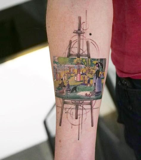 Fine Art Tattoo, History Tattoos, Kunst Tattoos, Inspiration Tattoos, Geniale Tattoos, Georges Seurat, Gorgeous Tattoos, Tattoo Artwork, Initial Tattoo