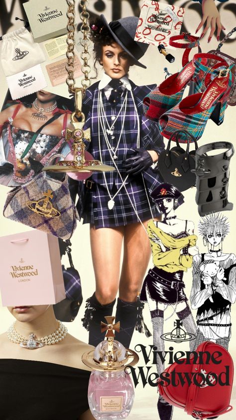 #viviennewestwood #colage #fashion #nana Vivienne Westwood Logo Wallpaper, Nana Vivienne Westwood, Vivienne Westwood Nana, Nana Aesthetic, Vivienne Westwood Logo, Grunge Chic, Corset Outfit, Tartan Dress, Recycled Fashion