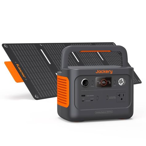 Jackery Solar Generator 300 Plus 40W combines Explorer 300 Plus Portable Power Station and SolarSaga 40 and is suitable for RV, camping, and other outdoor activities. The solar panels absorb the sun's energy to convert it into electricity, which is then stored in a portable power station. It can run most of your personal electrical appliances, including a laptop, drone, mini cooler, and digital cameras. The updated multifunctional outputs, including one pure sine wave AC outlet(300W), two 100W t Mini Solar Panel, Battery Generator, Mini Cooler, Camping Gadgets, Class 9, Portable Power Station, Charging Car, Solar Generator, Solar Charging