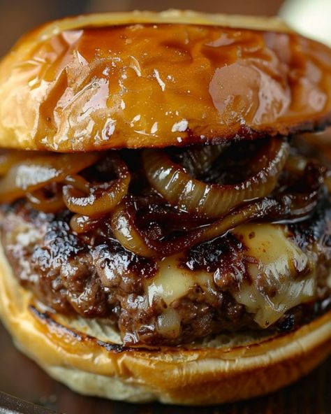 Best burger in town! Wish I knew about this sooner! Steakhouse Burger Sloppy Joes, Hamburger Ideas For Dinner Burgers, Baked Burgers Over Onions, Best Hamburger Recipe Homemade Burgers, Gourmet Beef Burgers, Gourmet Hamburger Recipes, Beef Burger Ideas, Steak Burgers Recipe, Tavern Burger Recipe