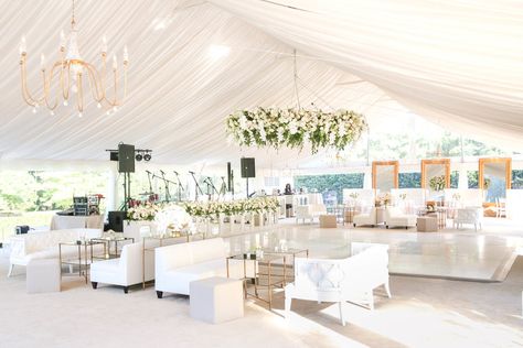 Crisp + Clean Love Story | White Door Events Staircase Decor Wedding, Tulle Ceiling, Drapery Wedding, Ceiling Drapery, Wedding Drapery, Wedding Arch Draping, Arch Draping, Outdoor Tent Wedding, Tent Wedding Reception