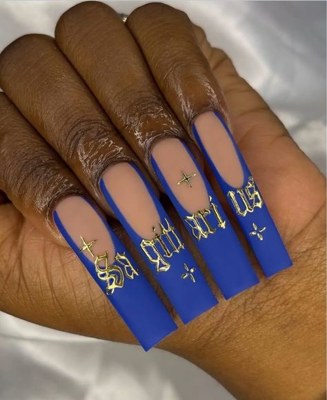 Sagittarius Nails Acrylic, Taurus Nails, Sagittarius Nails, Gemini Nails, Zodiac Nail Designs, 21st Birthday Nails, Birthday Nail Designs, Sagittarius Season, 3d Chrome