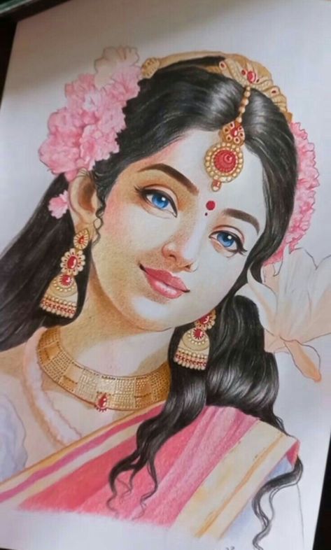 Drawing Tricks, Asian Skin, Radha Painting, Easy Mandala Drawing, Pencil Sketch Images, The Human Experience, Color Drawing, Portraiture Drawing, Meaningful Drawings